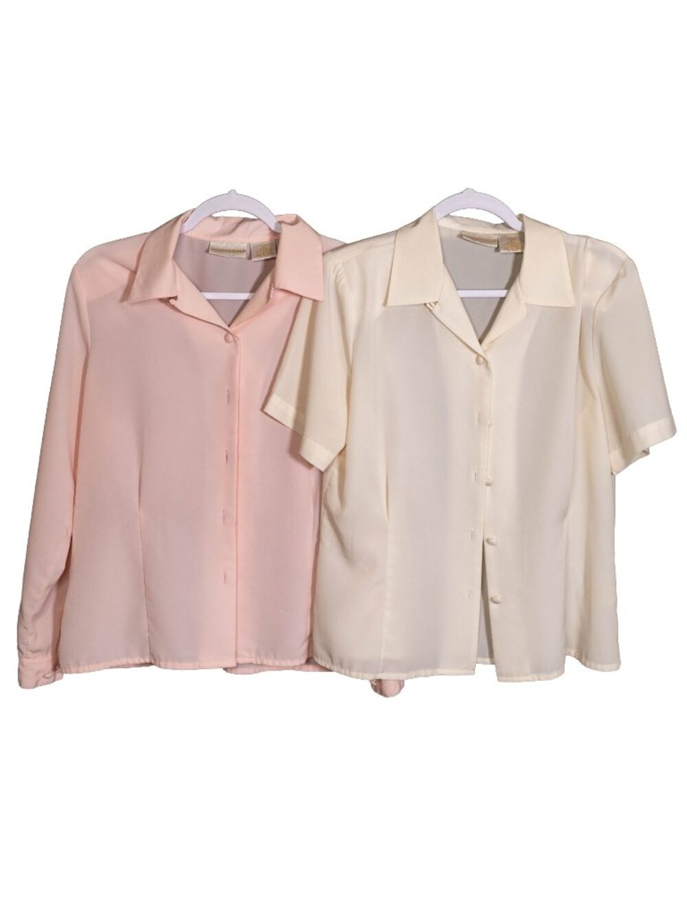 Set of 2 Vintage Christie & Jill Semi-Sheer Blouses - Silky Soft - 10P Petite